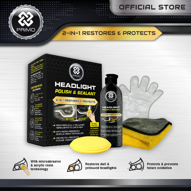 Headlight Polish & Sealant 100mL - KIT Pembersih & Restorer Lampu Mika Mobil/Motor