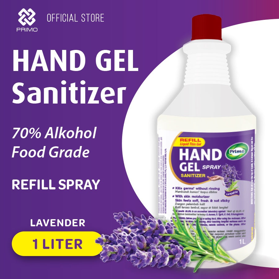 Cairan Gel Sanitizer Tangan Encer Lavender 1L Isi Ulang - antiseptik pembersih tangan tanpa bilas