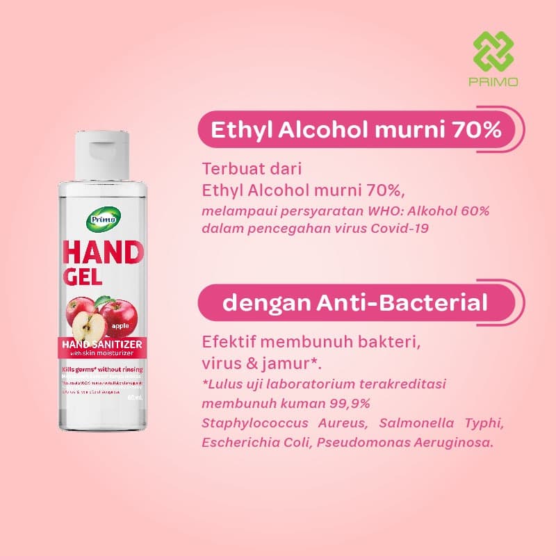 Hand Gel Sanitizer Apple 60mL - antiseptik pembersih tangan tanpa bilas