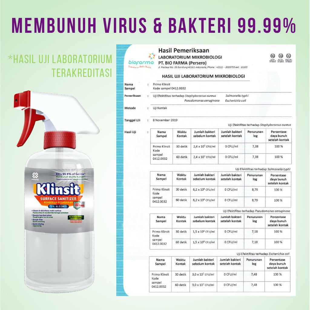 Semprotan Desinfektan Klinsit 500mL - Alkohol Food Grade 70%