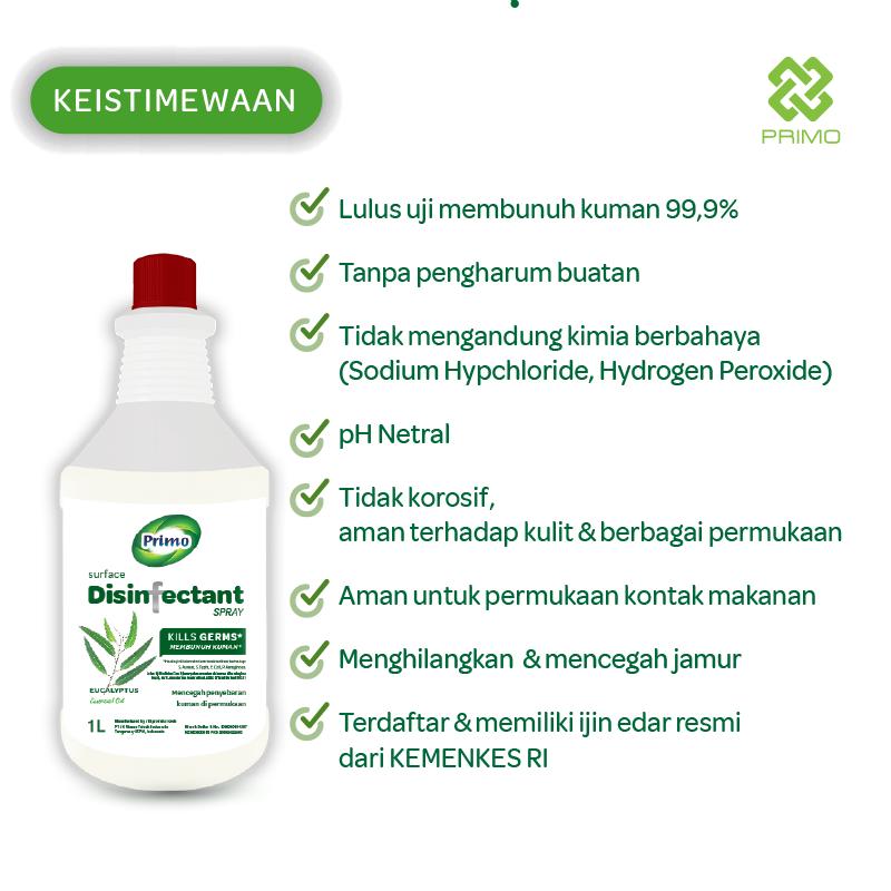 Disinfektan Semprot Permukaan Udara Eucalyptus 1L - Non Alkohol