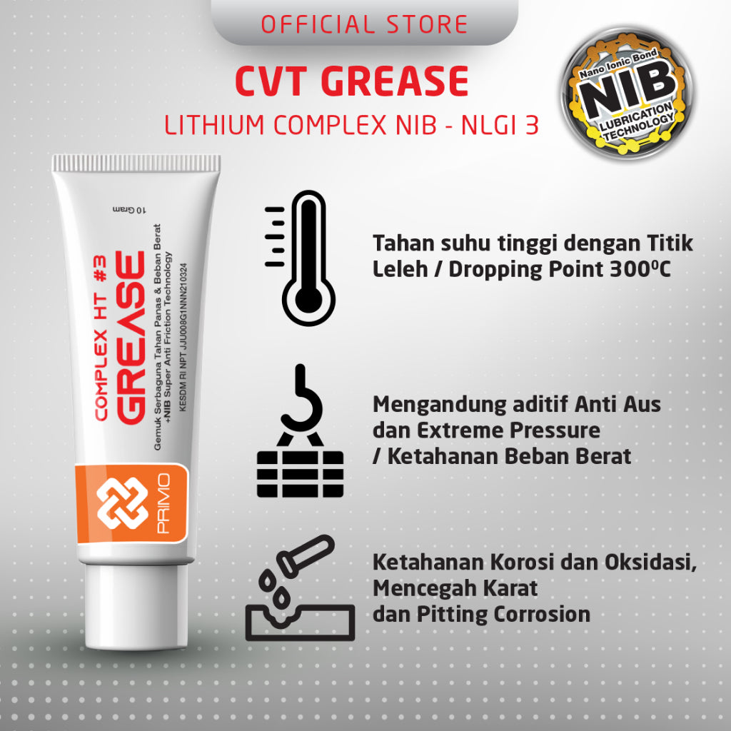 CVT Kompleks HT#3 NIB MERAH - Anti Gesekan & Keausan Super Dengan NIB (Nano Ionic Bond) 10gr