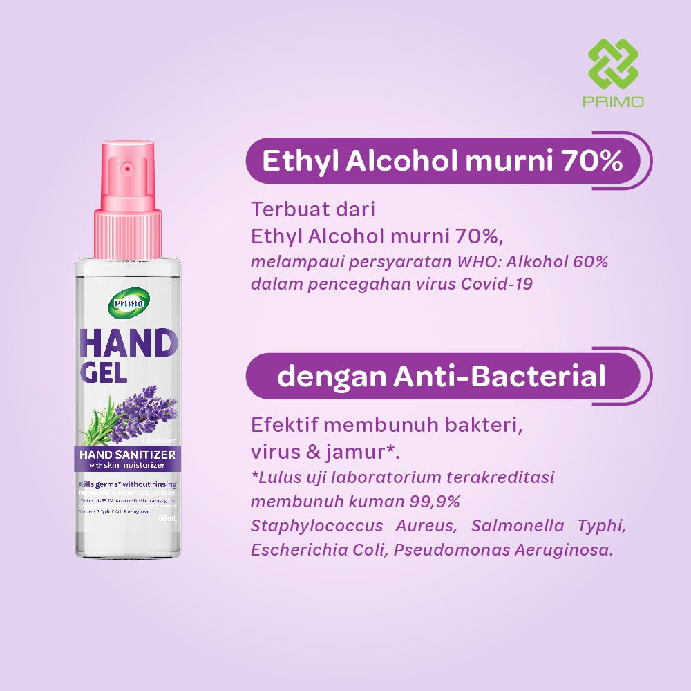 Handgel Sanitizer Cairan Gel Tipis Lavender 60mL - antiseptik pembersih tangan tanpa bilas