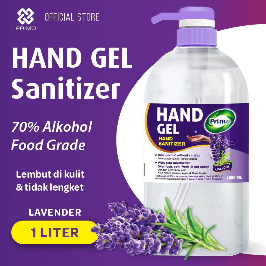 Hand Gel Sanitizer Lavender 1L Pump - antiseptik pembersih tangan tanpa bilas