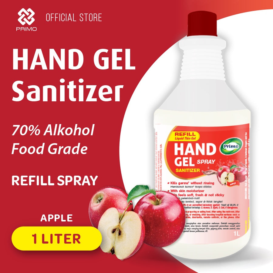 Cairan Saniter Tangan Gel Tipis Apel 1L Isi Ulang - antiseptik pembersih tangan tanpa bilas