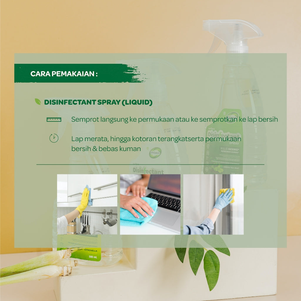 Disinfektan Semprot Udara Permukaan Eucalyptus 500mL - Non Alkohol