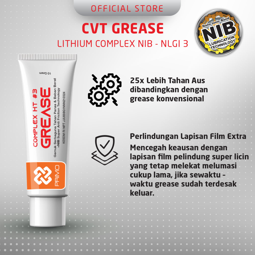 CVT Kompleks HT#3 NIB MERAH - Anti Gesekan & Keausan Super Dengan NIB (Nano Ionic Bond) 10gr