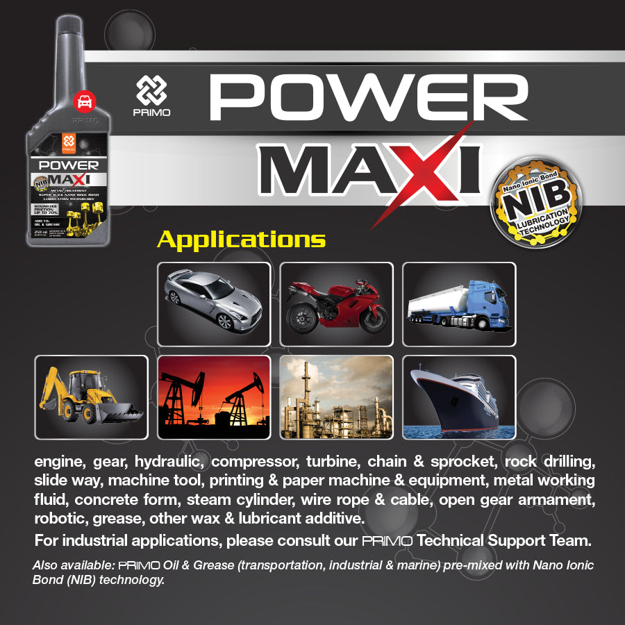 Powermaxi 250mL - Aditif Oli / Perawatan Logam dengan NIB (Nano Ionic Bond)