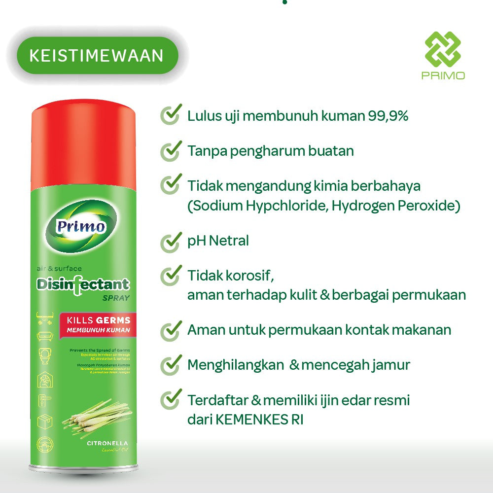 Semprotan Disinfektan Fogging Udara & Permukaan Citronella 500mL