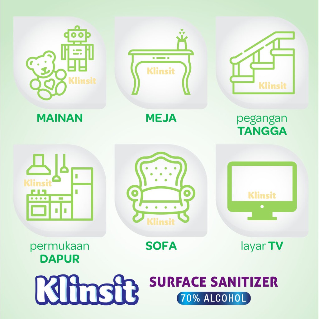 Semprotan Desinfektan Klinsit 500mL - Alkohol Food Grade 70%