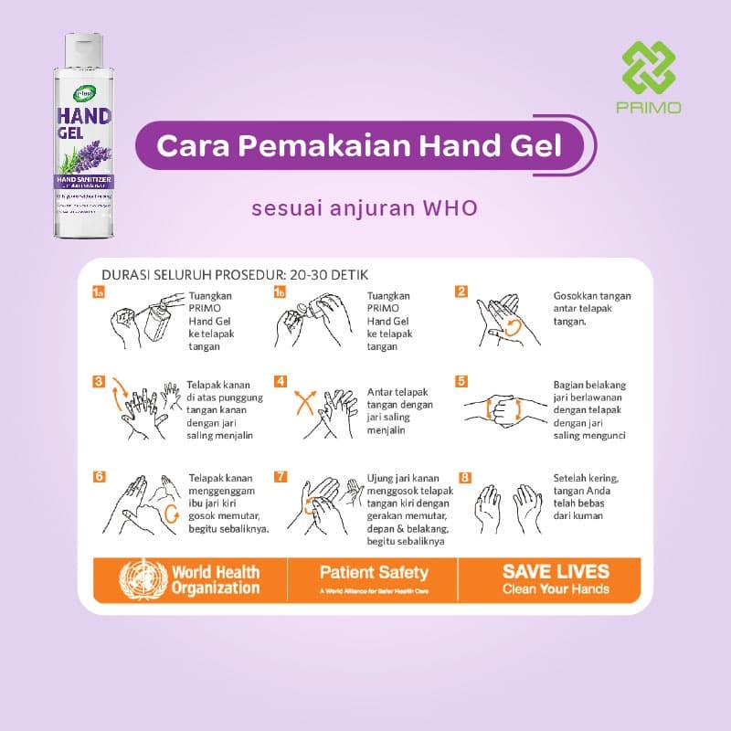 Hand Gel Sanitizer Lavender 60mL - antiseptik pembersih tangan tanpa bilas
