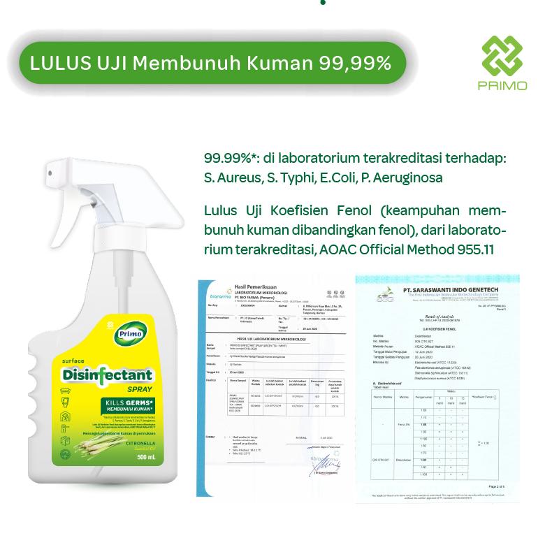 Disinfektan Semprot Udara Permukaan Sereh 500mL - Non Alkohol