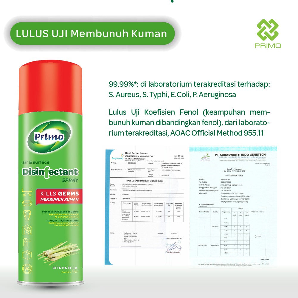 Semprotan Disinfektan Pengasapan Udara & Permukaan Sereh 300mL