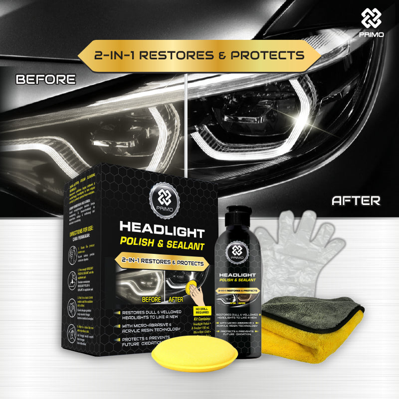 Headlight Polish & Sealant 100mL - KIT Pembersih Restorer Lampu Mika Mobil/Motor