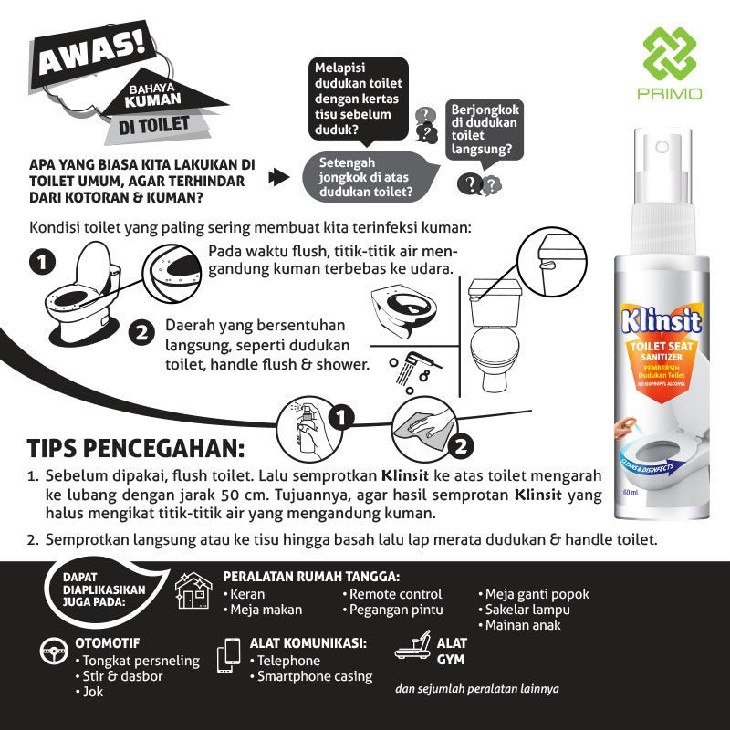 Semprotan Desinfektan Klinsit 500mL - Alkohol Food Grade 70%