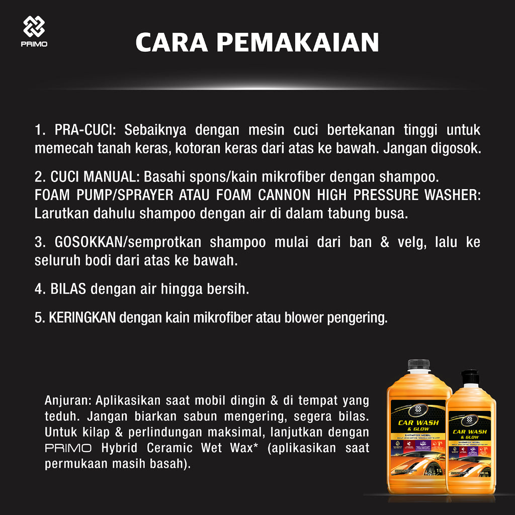 Car Wash & Glow 1L - Sampo Mobil Gold Class