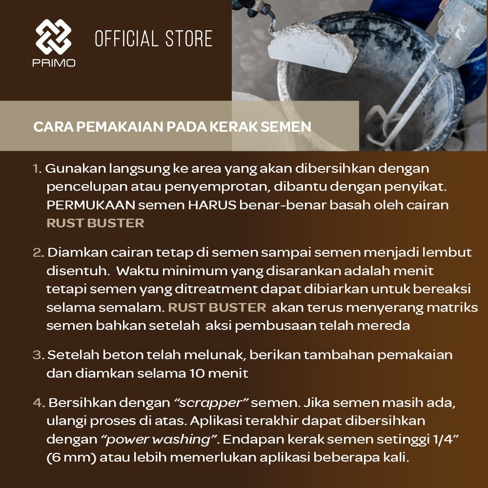 Rust Buster 1L - Pembersih Karat & Kerak Semen