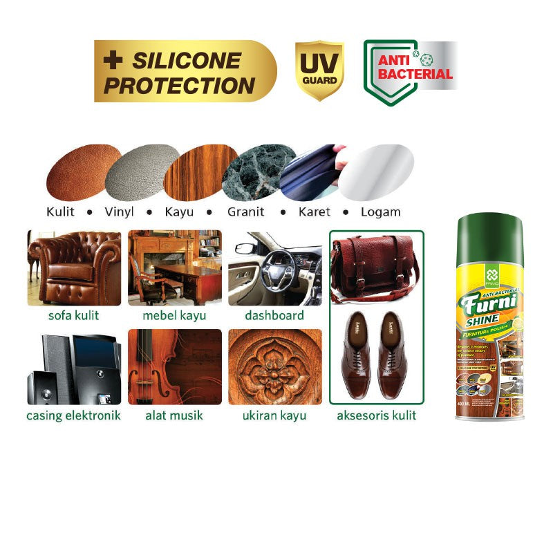 Furnishine 420mL - Pembersih & Pengkilap Furniture dengan Antibacterial Disinfectant