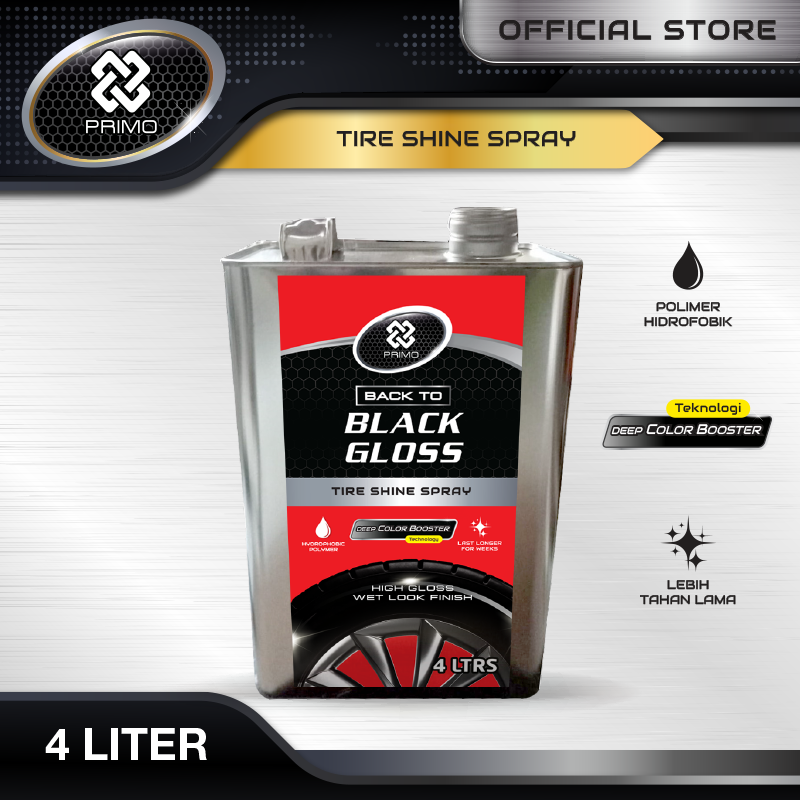 Back to Black Gloss Tire Shine Spray 4L - Pengkilap & Perawatan Ban (Sangat Kilap, Tahan Lama, Tidak Berwarna)