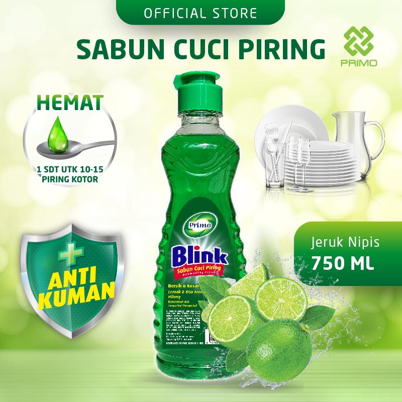 Blink Dishwashing 750mL - Sabun Cuci Piring Jeruk Nipis (Konsentrat Asli, Tanpa Pengental)