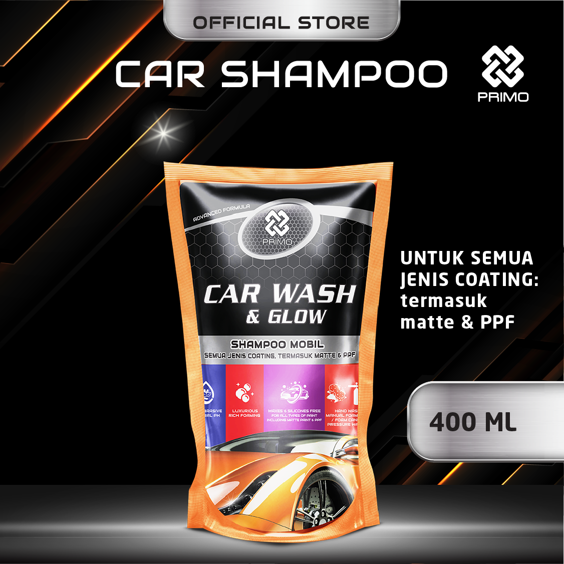 Pencuci Mobil & Kilau 400mL - Sampo Mobil Kelas Emas