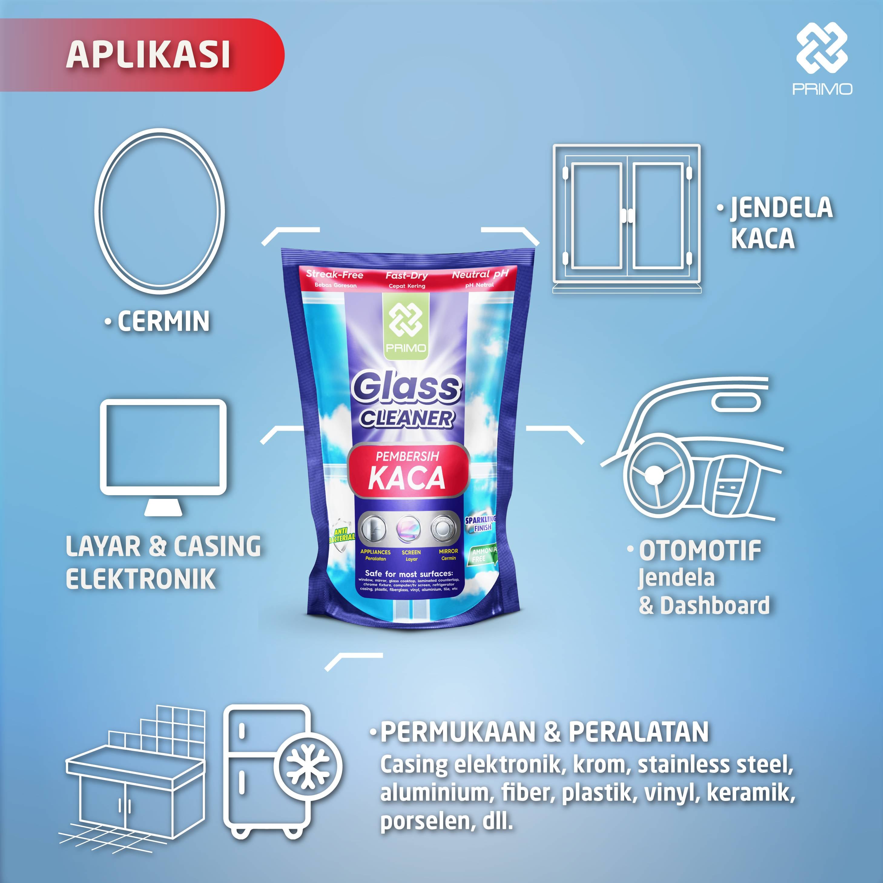 Glass Cleaner 20L - Pembersih Kaca Anti Kuman Serbaguna