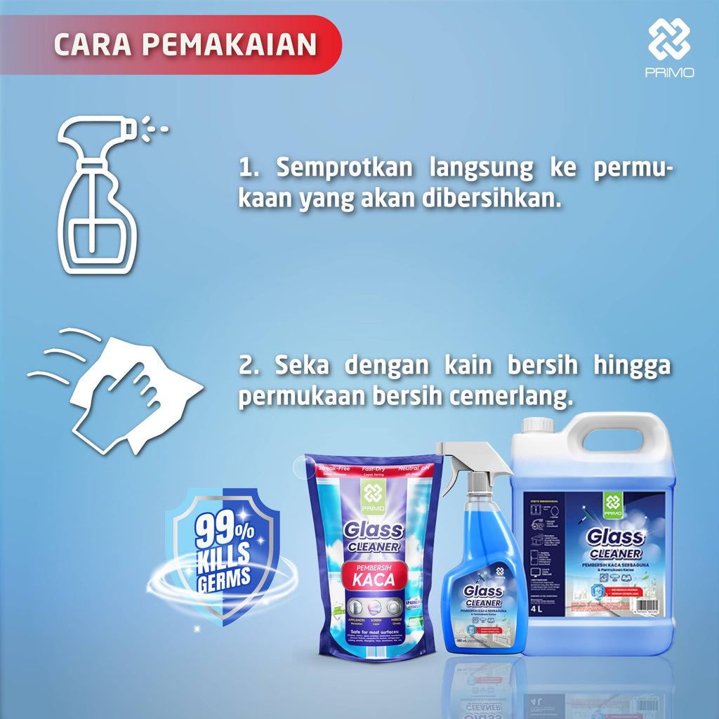 Glass Cleaner 20L - Pembersih Kaca Anti Kuman Serbaguna