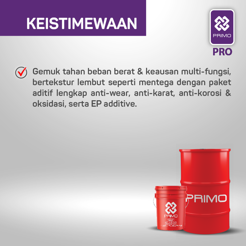 Multium Ep#2 - Gemuk Tekanan Ekstrem Lithium Serbaguna (NLGI 2) 15,86Kg, Warna Transparan