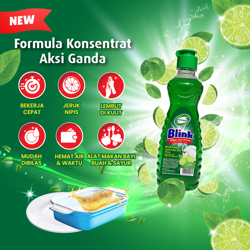 Blink Dishwashing 750mL - Lime Dishwashing Soap (Original Concentrate, No Thickeners)