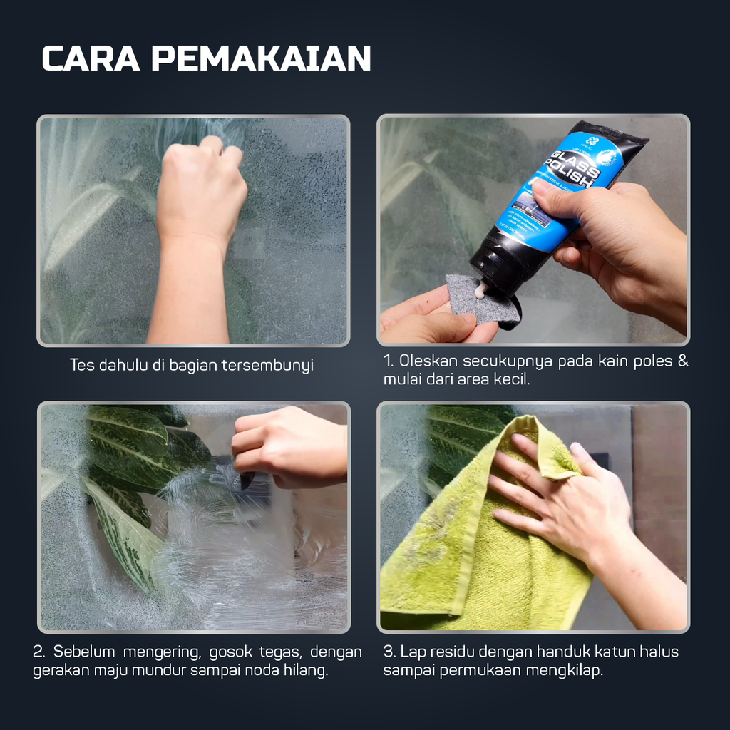 Glass Polish 30gr - Pembersih Kerak Jamur Kaca & Pengkilap Kaca