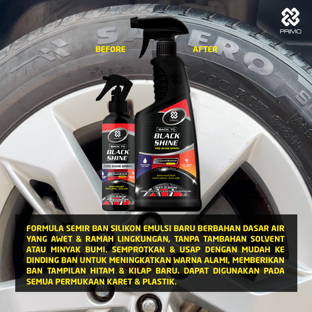 Back To Black Shine Tire Gel 180ml - Pengkilap & Perawatan Penghitam Ban