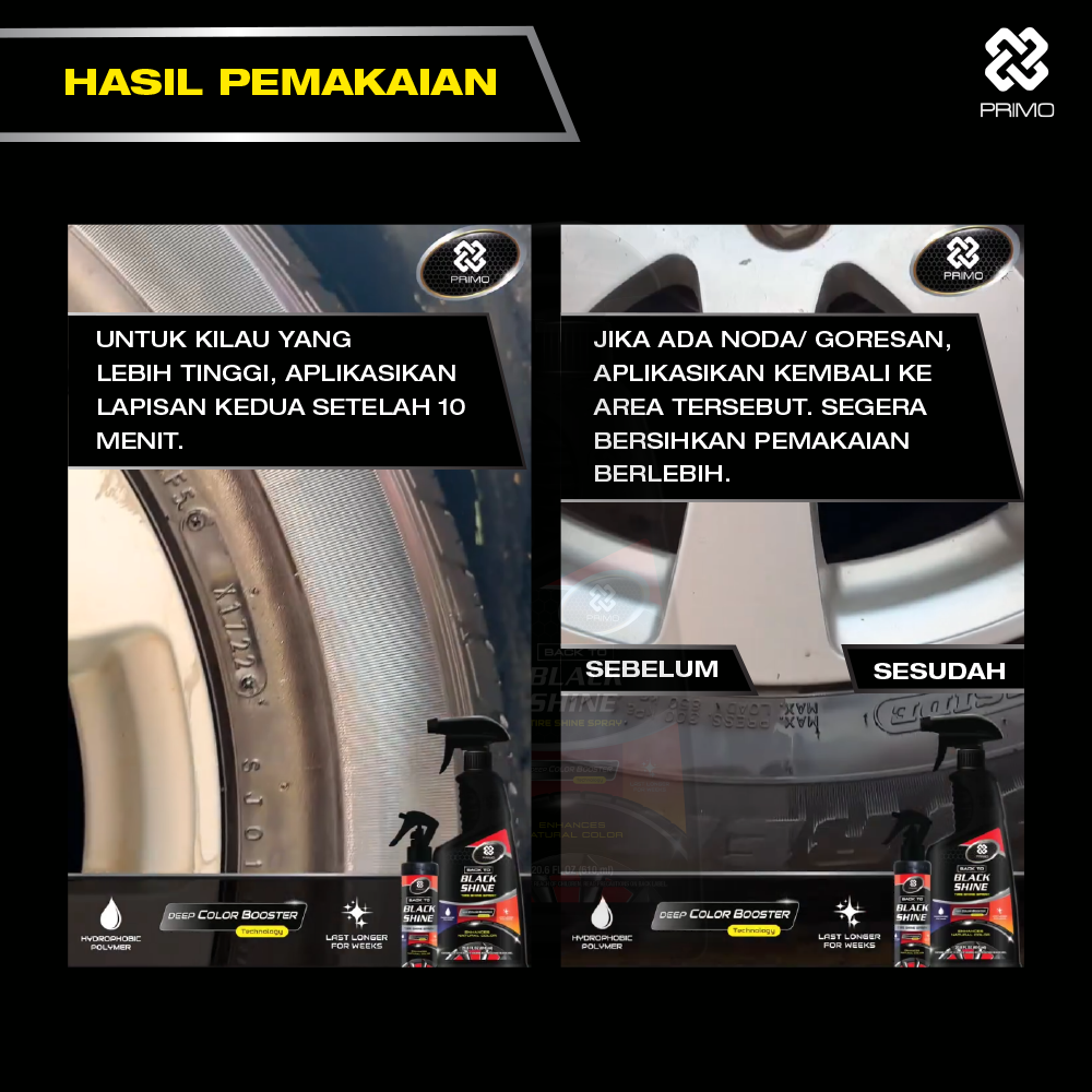 Back To Black Shine Tire Gel 180ml - Pengkilap & Perawatan Penghitam Ban