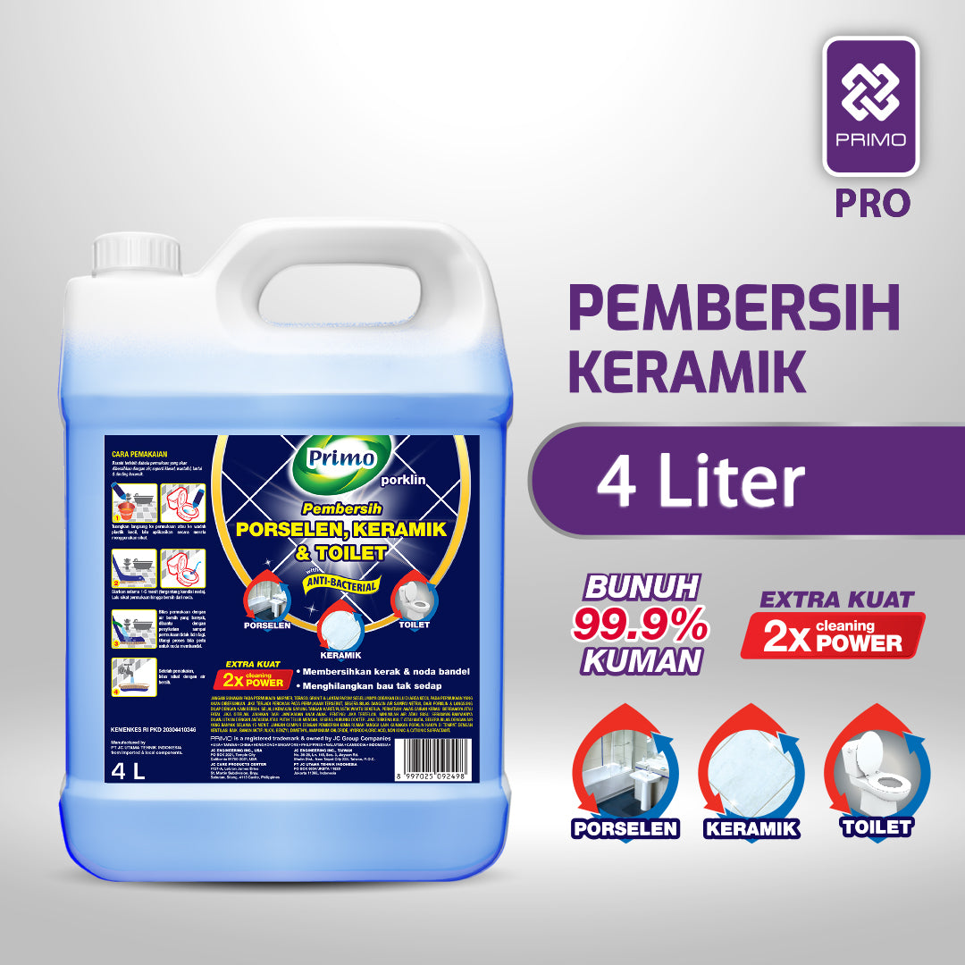 Porklin Blue Strong 4L - Pembersih Keramik, Porselen, Kamar Mandi & Toilet