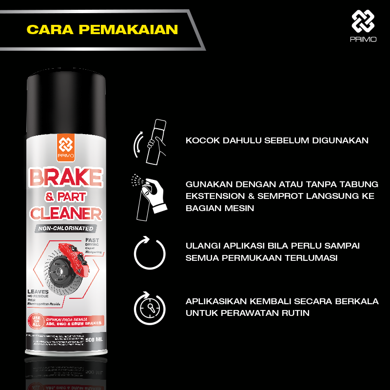 Brake & Part Cleaner 500mL - Pembersih Cakram Rem & Sparepart (Berbasis Pelarut)