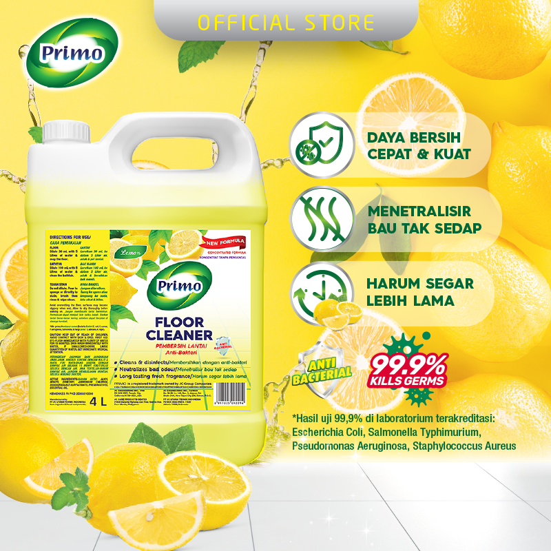 Pembersih Lantai Lemon 4L - Pembersih Lantai Anti Bakteri
