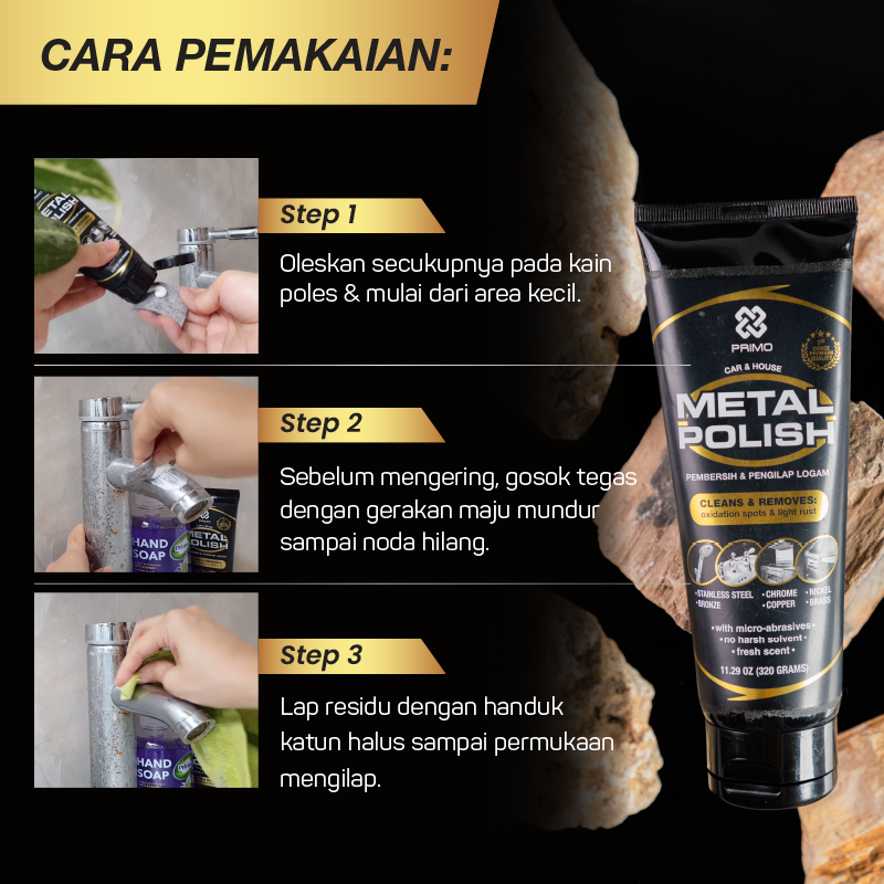 Metal Polish 30Gr - Pembersih Kerak Jamur Logam & Pengilap Logam
