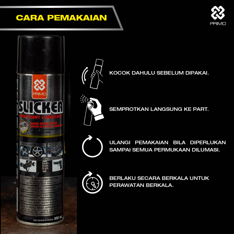 Slicker 300mL - Pelumas Super Licin Anti Karat Serbaguna (Semprotan Pelumas dengan NIB)
