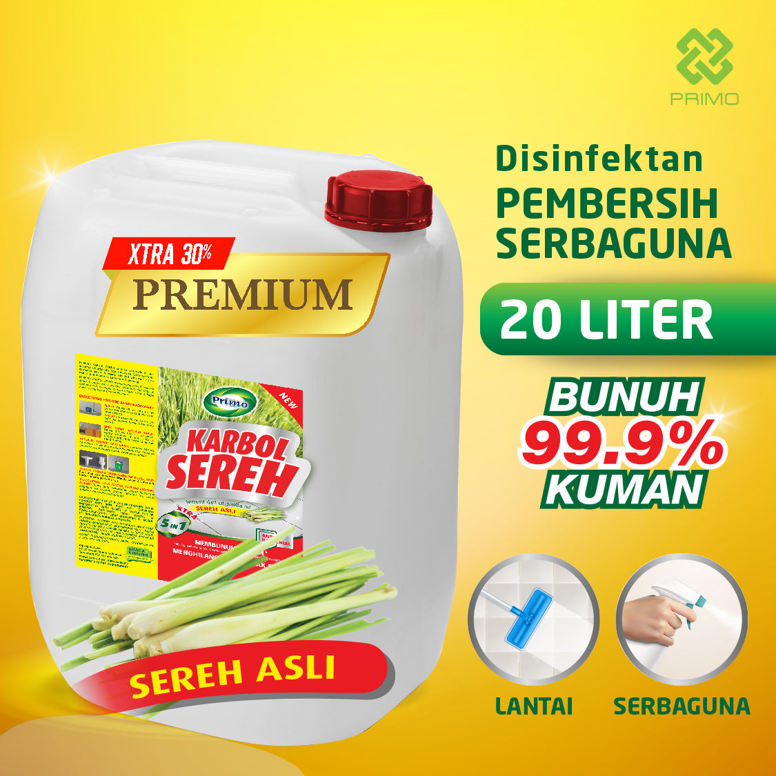 Karbol Sereh Premium Citronella 20L - Pembersih Serbaguna Disinfektan Anti Kuman