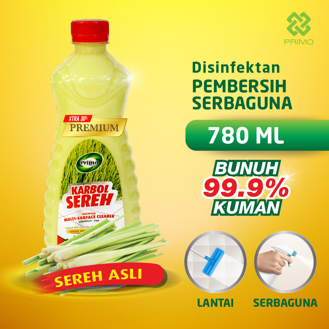 Karbol Sereh Premium Citronella 780mL - Pembersih Serbaguna Disinfektan Anti Kuman