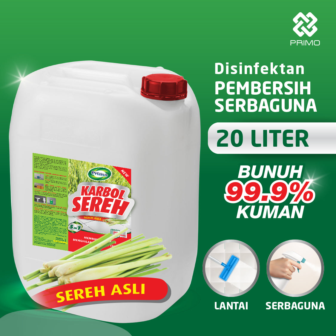 Karbol Sereh Citronella Asli 20L - Pembersih Serbaguna Disinfektan Anti Kuman
