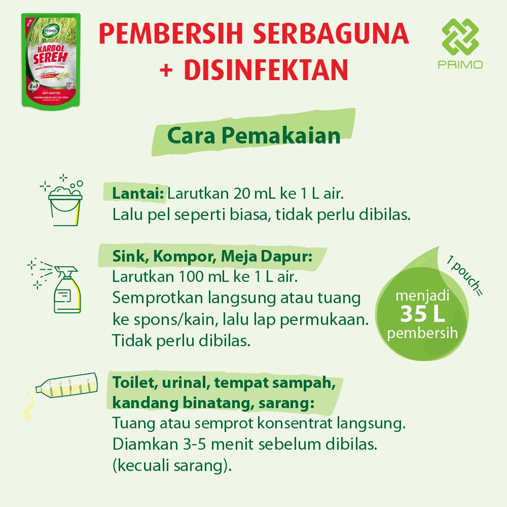 Karbol Sereh Citronella Asli 180mL - Pembersih Serbaguna Disinfectant Anti Kuman