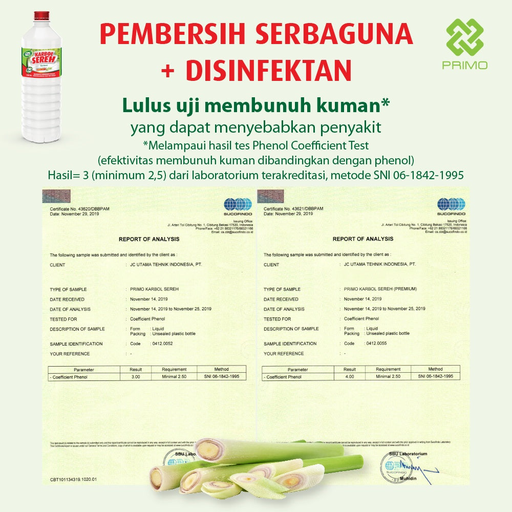 Karbol Sereh Citronella Asli 1500mL - Pembersih Serbaguna Disinfektan Anti Kuman