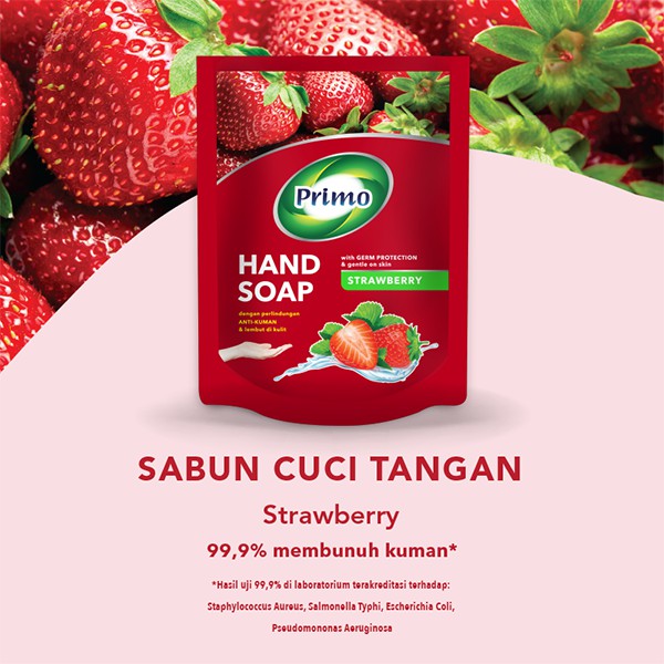 Handsoap Strawberry 400mL -  Sabun Cuci Tangan Anti Bacterial