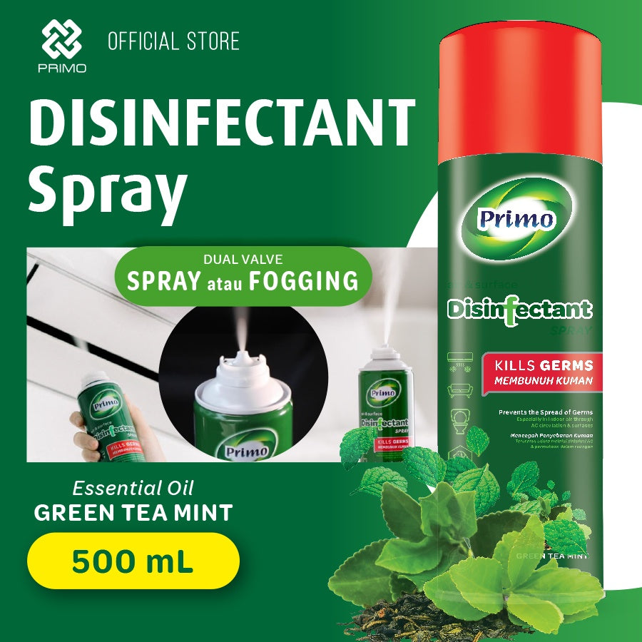 Semprotan Disinfektan Pengasapan Udara & Permukaan Teh Hijau Mint 500mL