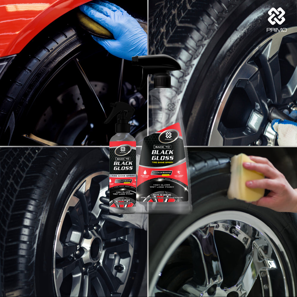 Back to Black Gloss Tire Shine Spray 4L - Pengkilap & Perawatan Ban (Super Gloss, Endurance, Colorless)