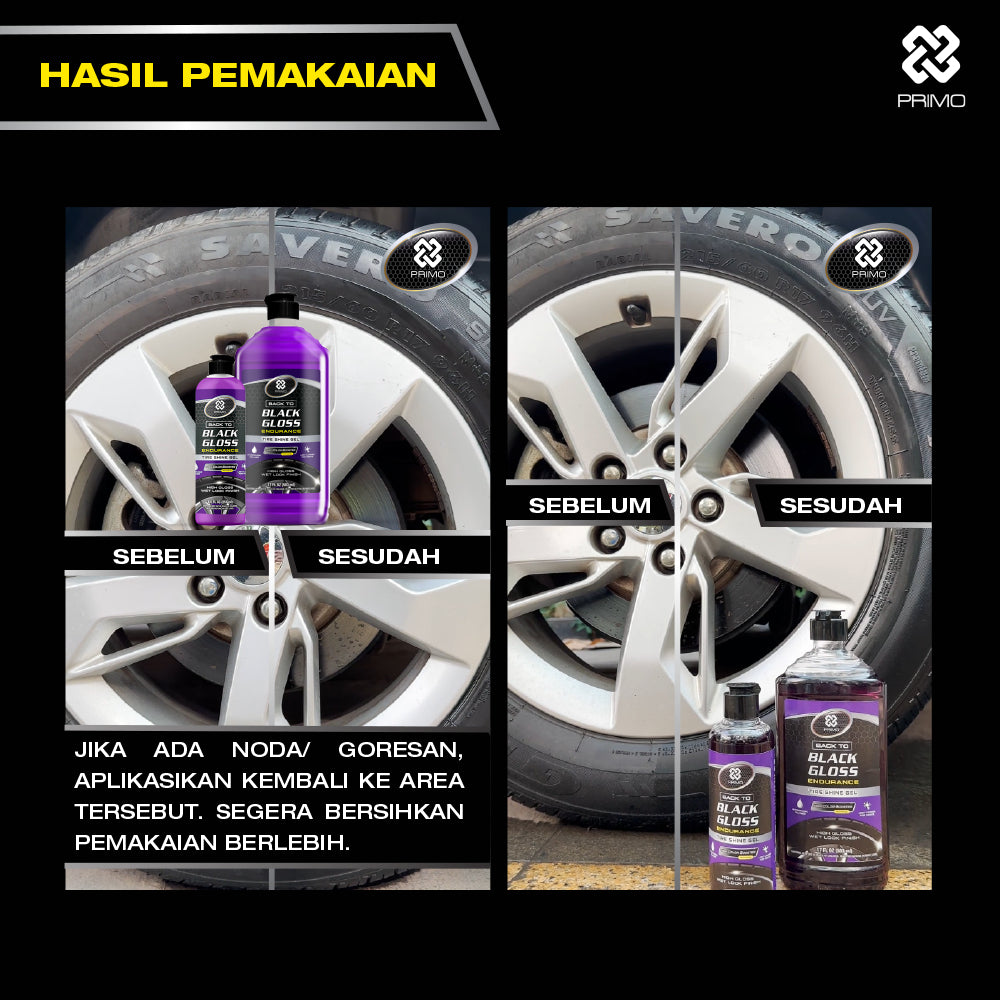 Back to Black Gloss Endurance Tire Shine Gel 503mL - Pengkilap & Perawatan Ban (Super Gloss, Tahan Lama, Tidak Berwarna)