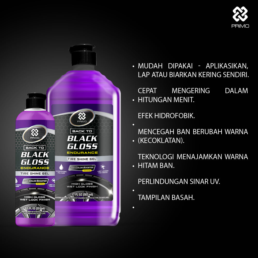 Back to Black Gloss Endurance Tire Shine Gel 503mL - Pengkilap & Perawatan Ban (Super Gloss, Tahan Lama, Tidak Berwarna)
