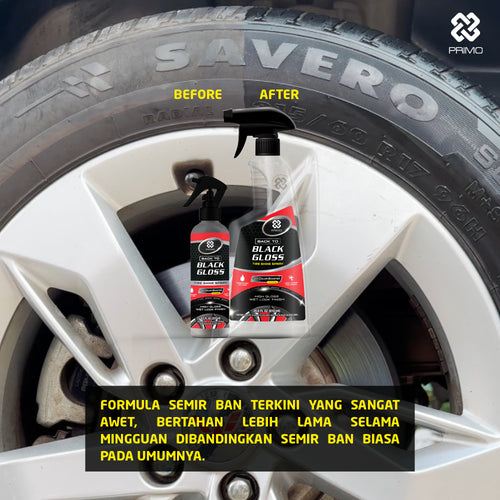 Back to Black Gloss Tire Shine Spray 251mL - Pengkilap & Perawatan Ban (Sangat Kilap, Tahan Lama, Tidak Berwarna)