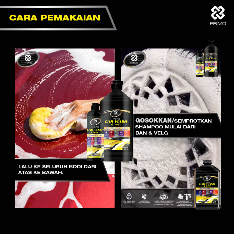 Car Wash & Wax 400ml - Hybrid Car Shampoo With Carnauba Wax
