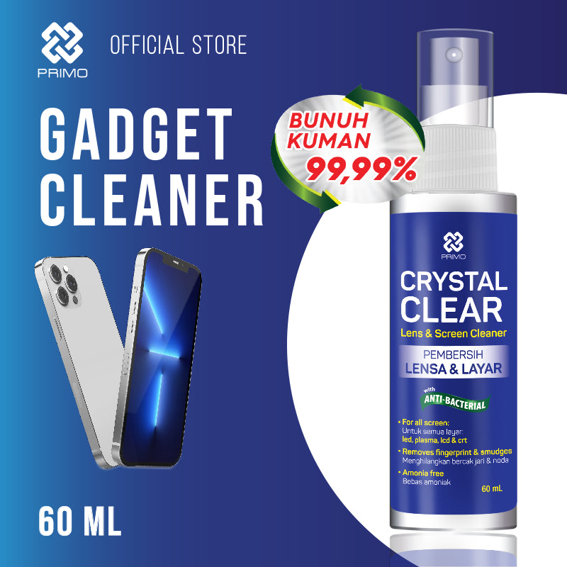 Crystal Clear Pembersih Gadget 60mL - Pembersih Gadget, Lensa, Layar, Disinfektan Antiseptik